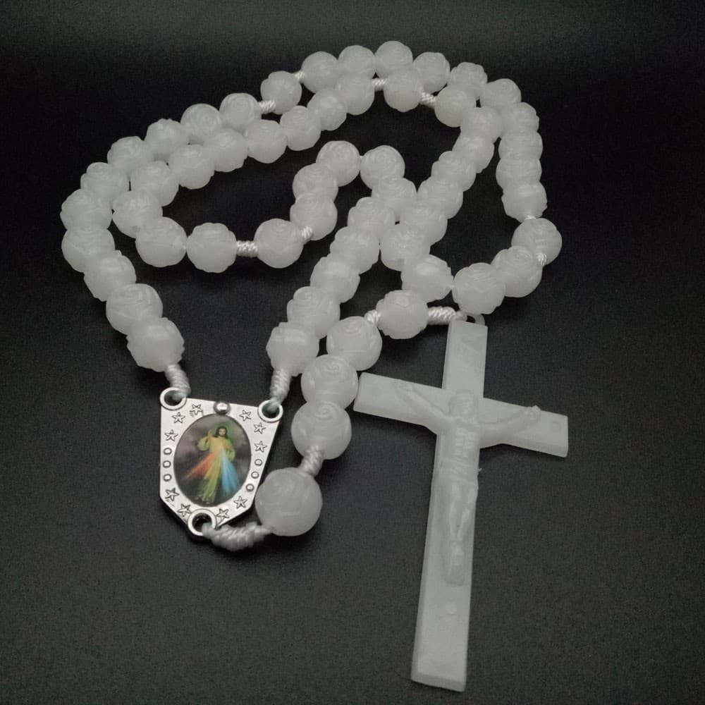 Glow in the Dark Wall Rosary Cross hanging religious wall decor