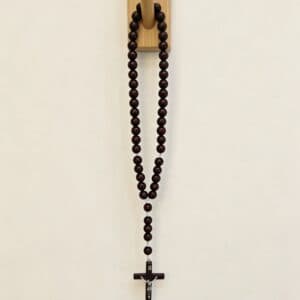 Burgundy Hand-Knotted Wall Rosary for Devotional Decor, Wall Crosses & Wall Decor product image 5