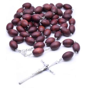 Burgundy Large-Bead Wall Rosary Cross Decor, Wall Crosses & Wall Decor product image 2
