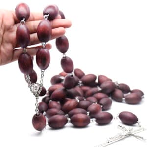 Burgundy Large-Bead Wall Rosary Cross Decor, Wall Crosses & Wall Decor product image 3