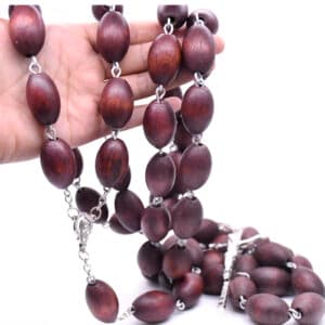 Burgundy Large-Bead Wall Rosary Cross Decor, Wall Crosses & Wall Decor product image 4