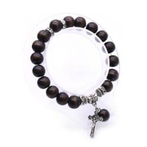 Brown Beaded Cross Bracelet, Bracelets product image 2