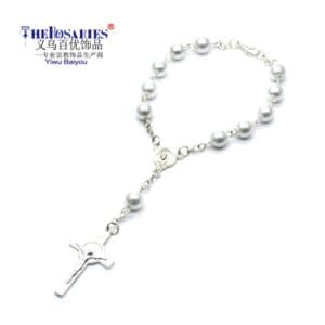 White Rosary Bracelet with a pure white beaded appearance