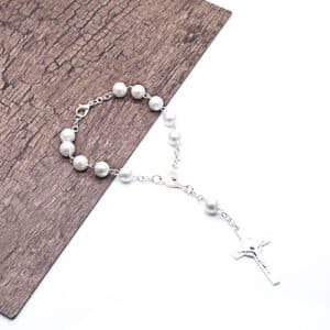 White Rosary Bracelet for Prayer-Inspired Style, Bracelets product image 3