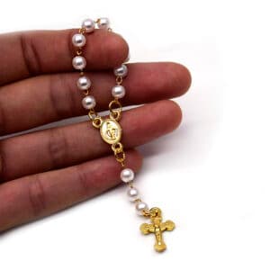 Golden Mini Rosary Bracelet for Children’s Gifts, Bracelets product image 5