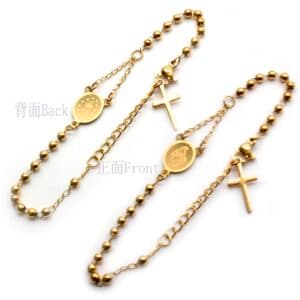 Gold Mini Mary Cross Rosary Bracelet, Bracelets product image 5