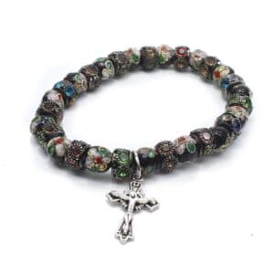 Sparkling Cross Bracelet with handcrafted details and glittering accents