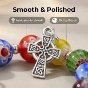 Floral Pattern Cross Bracelet with Elastic Cord, Bracelets product image 2