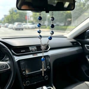 Blue Iridescent Car Rosary Hanger, Car Rosary Hangers product image 3