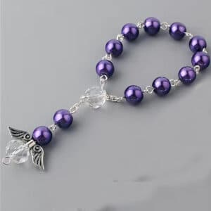 Purple Angel Wing Baptism Bracelet for First Birthday Celebrations, Baptism Gifts product image 2