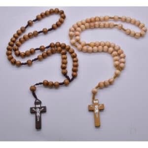 Light Brown Cross Car Rosary Hanger – Braided Devotional Accent, Car Rosary Hangers product image 2