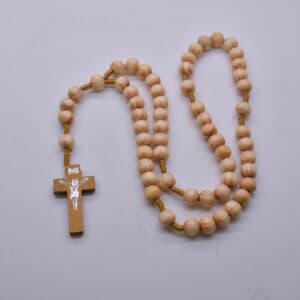 Light Brown Cross Car Rosary Hanger – Braided Devotional Accent, Car Rosary Hangers product image 3