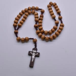 Light Brown Cross Car Rosary Hanger – Braided Devotional Accent, Car Rosary Hangers product image 5