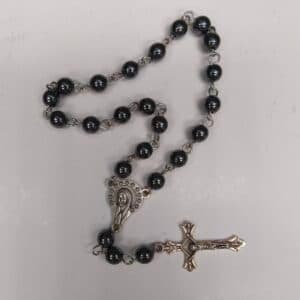 Black Beaded Car Rosary Hanger for car or door decoration
