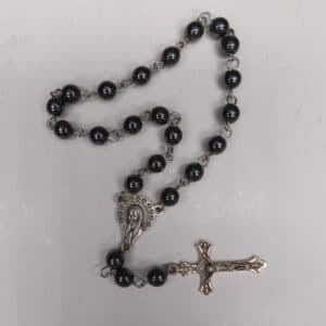 Black Beaded Car Rosary Hanger – Cross-Inspired Hanging Decor, Car Rosary Hangers product image 3