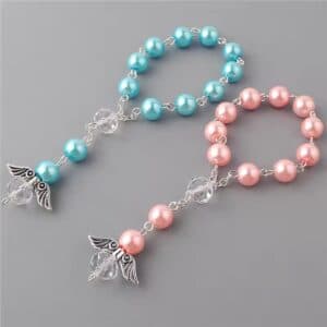 Purple Angel Wing Baptism Bracelet for First Birthday Celebrations, Baptism Gifts product image 3