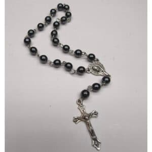 Black Beaded Car Rosary Hanger – Cross-Inspired Hanging Decor, Car Rosary Hangers product image 4