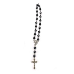 Black Beaded Car Rosary Hanger – Cross-Inspired Hanging Decor, Car Rosary Hangers product image 5