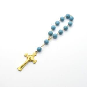 Cross Car Rosary Hanger with rosary-inspired cross styling for a vehicle interior