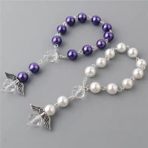 Purple Angel Wing Baptism Bracelet for First Birthday Celebrations, Baptism Gifts product image 4