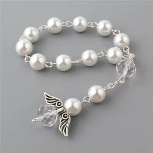 Purple Angel Wing Baptism Bracelet for First Birthday Celebrations, Baptism Gifts product image 5