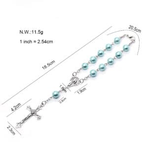 Pearl Cross Car Rosary Hanger for Meaningful Travel, Car Rosary Hangers product image 2