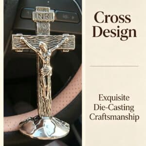 Antique Silver Cross Car Pendant decorative accent for a car display
