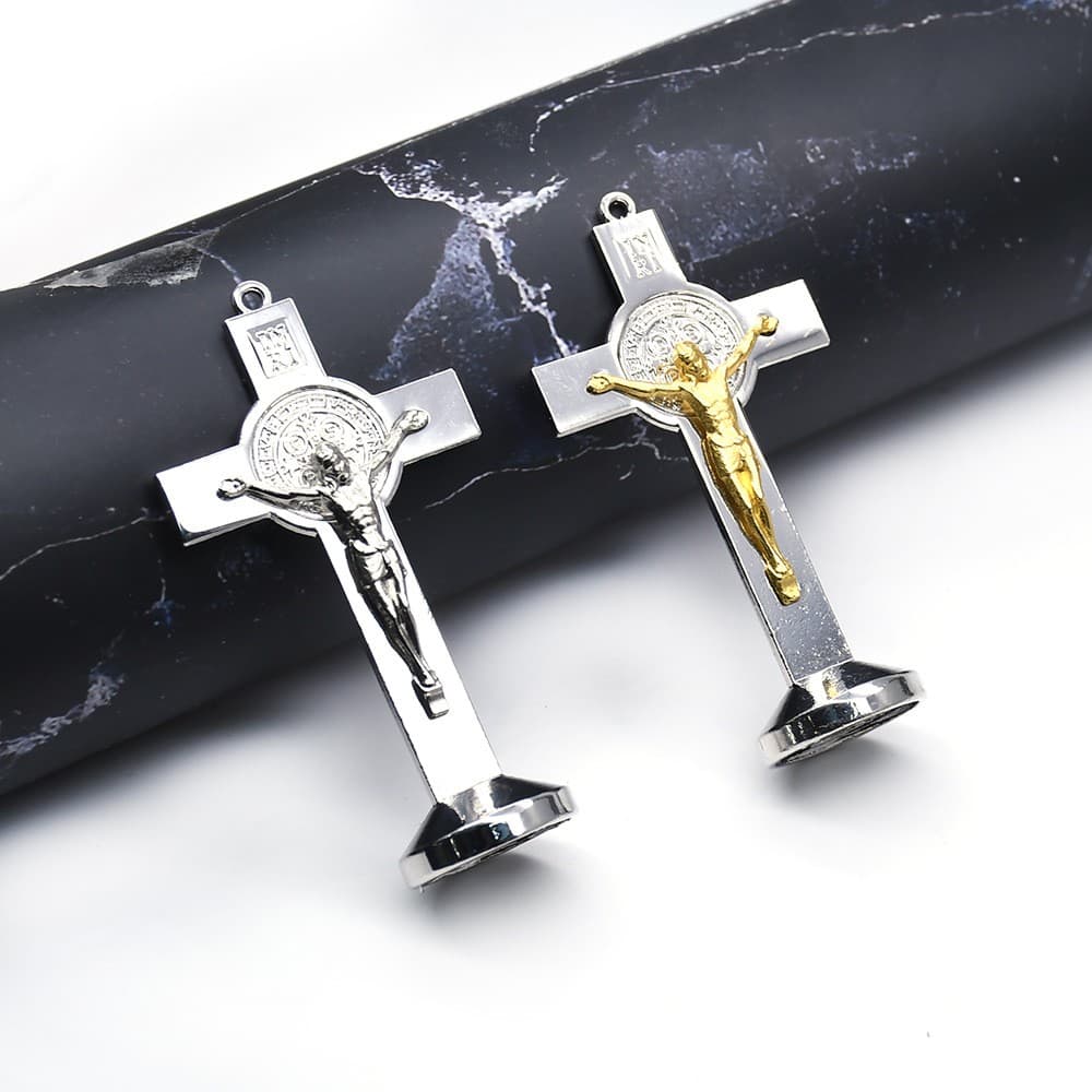 Decorative Cross Car Pendant displayed as a cross-shaped car accent