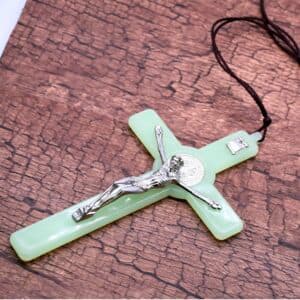 Glow Cross Cord Necklace featuring a luminous cross pendant on a cord-threaded necklace