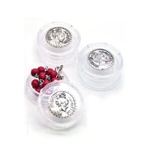 Santiago Mini Rosary Gift Box with Santiago-themed plate detail