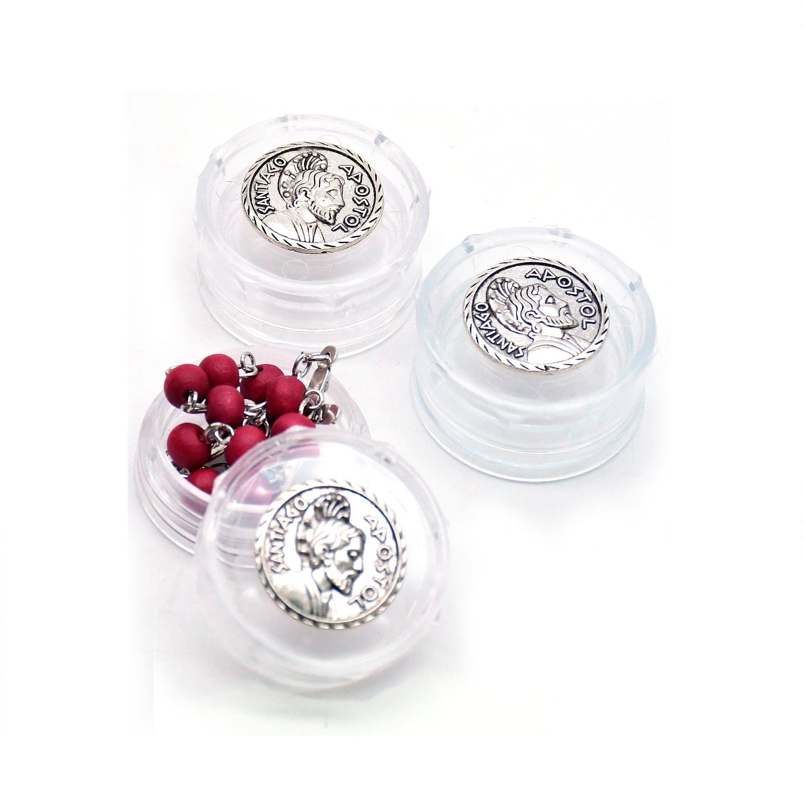 Santiago Mini Rosary Gift Box with Santiago-themed plate detail