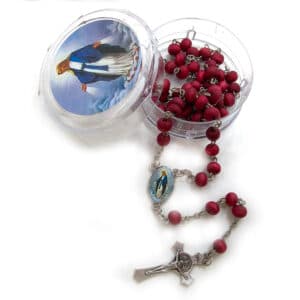 Burgundy Scented Rosary Necklace Gift Set, Religious Gift Sets product image 2