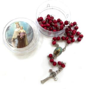Burgundy Scented Rosary Necklace Gift Set, Religious Gift Sets product image 3