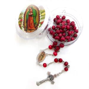 Burgundy Scented Rosary Necklace Gift Set, Religious Gift Sets product image 4