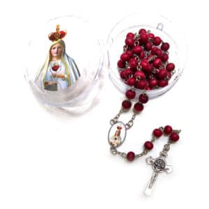 Burgundy Scented Rosary Necklace Gift Set, Religious Gift Sets product image 5