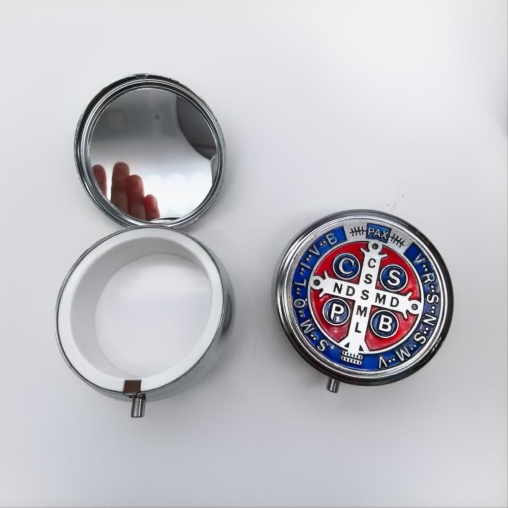 Saint Benedict Rosary Gift Set in a colorful presentation box