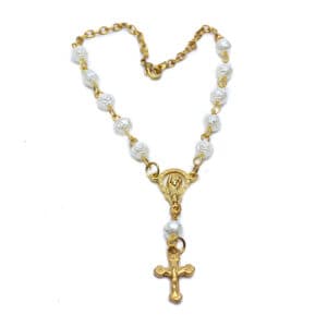 Boxed Rose Bead Rosary Necklace with Cross, Religious Gift Sets product image 4
