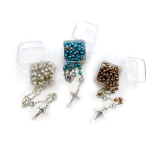 Pearl-Tone Heart Virgin Mary Rosary Necklace Gift Set, Religious Gift Sets product image 2