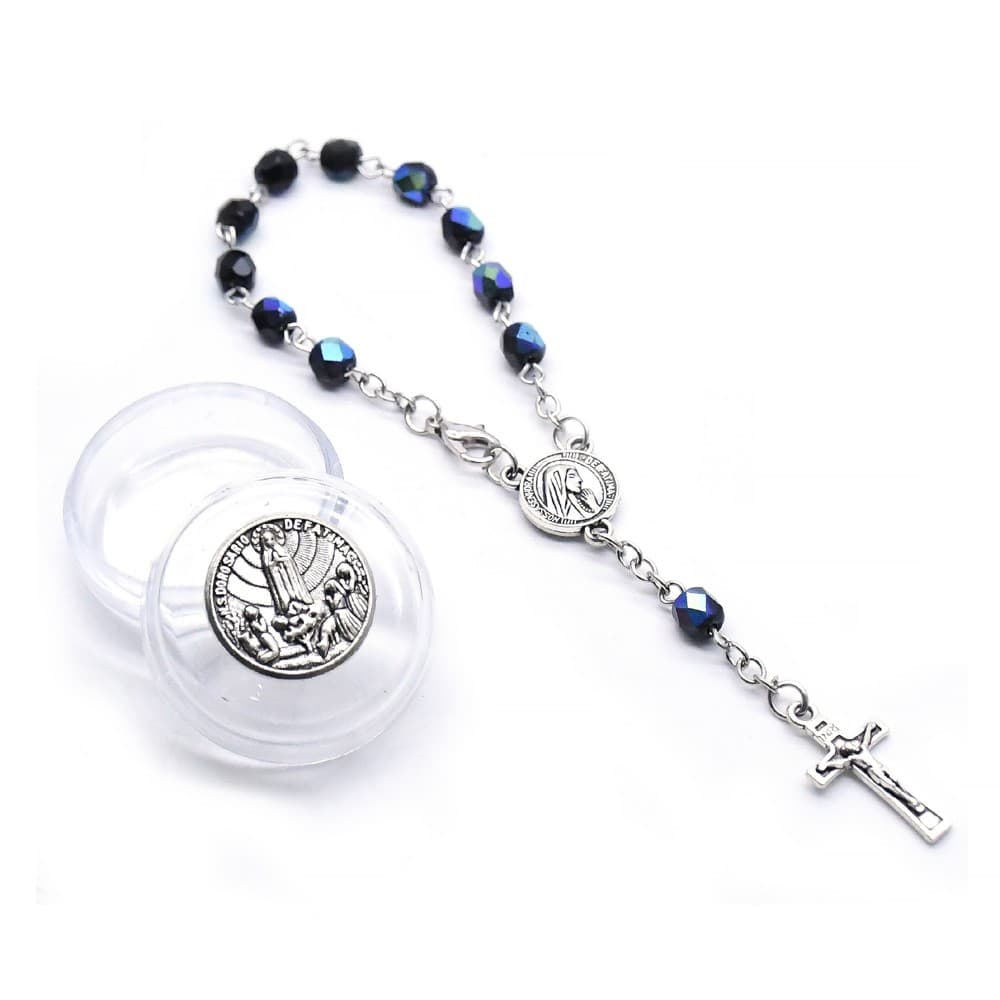 Fatima Rosary Bracelet Gift Set with cross detail and presentation box