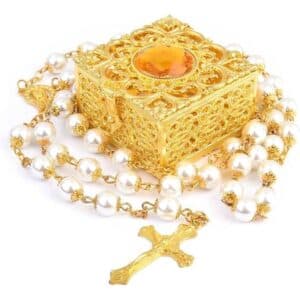 Floral Rosary Necklace Gift Set for Prayerful Giving, Religious Gift Sets product image 4