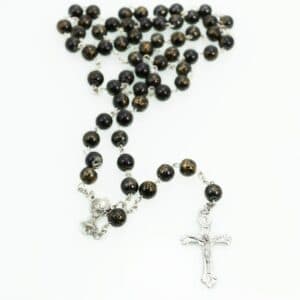 Devotional Cross Rosary Necklace with bead strand and cross detail