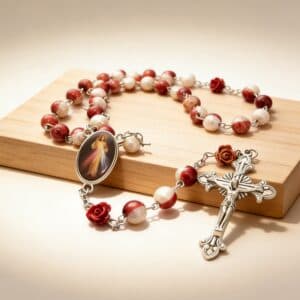 red cross rosary necklace with contrasting bead detail, Rosaries product image 5