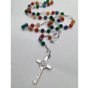 Colorful Saint Benedict Cross Rosary for Devotional Prayer, Rosaries product image 2