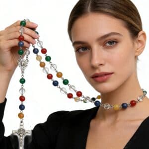 Colorful Saint Benedict Cross Rosary for Devotional Prayer, Rosaries product image 4
