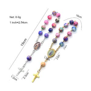 Colorful Beaded Cross Bracelet with Rosary-Inspired Detail, Bracelets product image 2