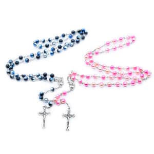 Pink 59-Bead Rosary Necklace for Prayerful Moments, Rosaries商品图片 3