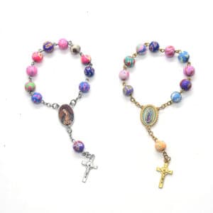 Colorful Beaded Cross Bracelet with Rosary-Inspired Detail, Bracelets product image 3