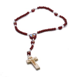 Burgundy Hand-Braided Mini Rosary with Cross, Rosaries product image 3