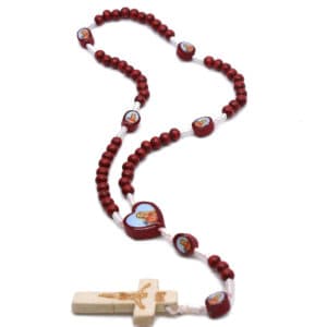 Burgundy Hand-Braided Mini Rosary with Cross, Rosaries product image 4