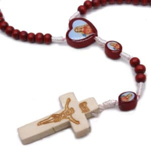 Burgundy Hand-Braided Mini Rosary with Cross, Rosaries product image 5